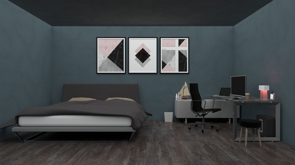 Pintura interior de un dormitorio